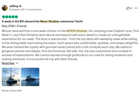 Review img # 17 of the yacht Moon Shadow