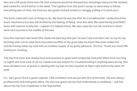 Review img # 1 of the yacht Moon Shadow